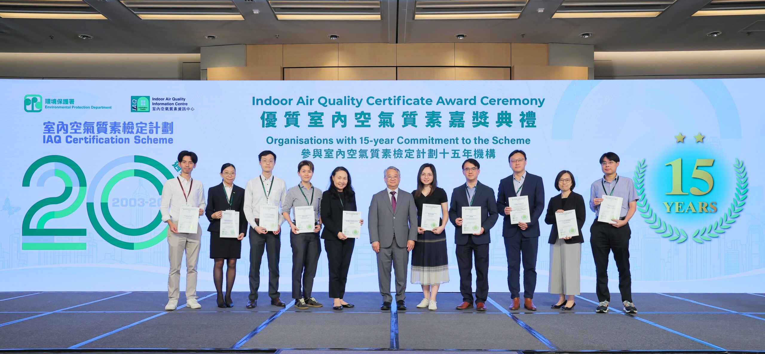 Organisations with 15-year Commitment to the Scheme