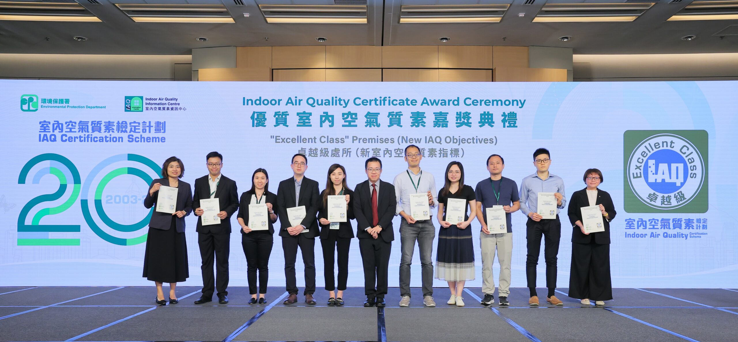 Organisations with “Excellent Class” Premises (New IAQ Objectives)