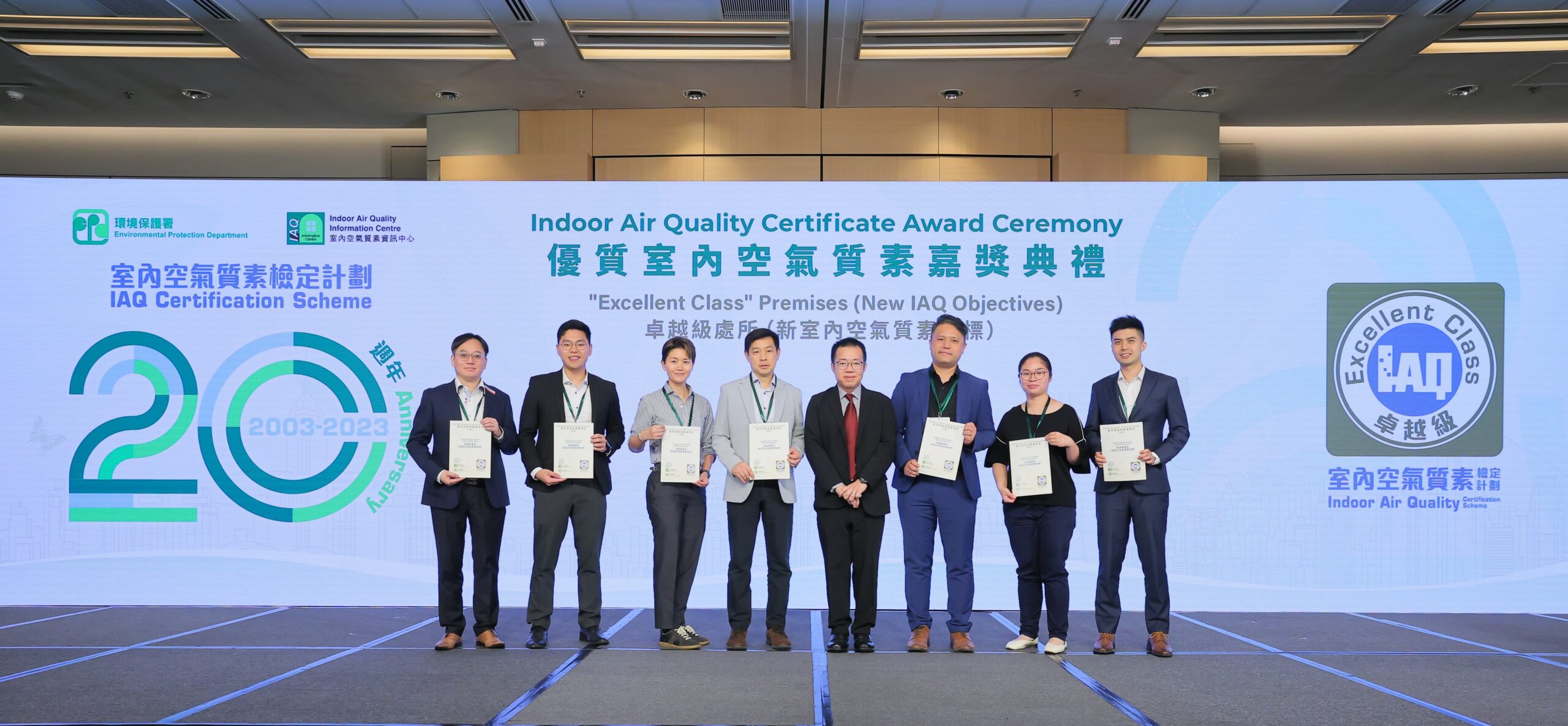 Organisations with “Excellent Class” Premises (New IAQ Objectives)