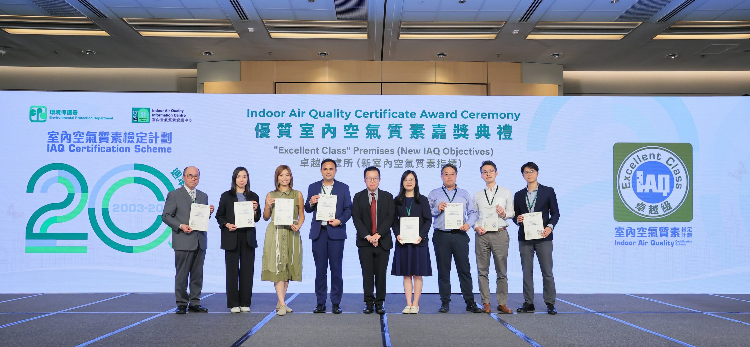 Organisations with “Excellent Class” Premises (New IAQ Objectives)