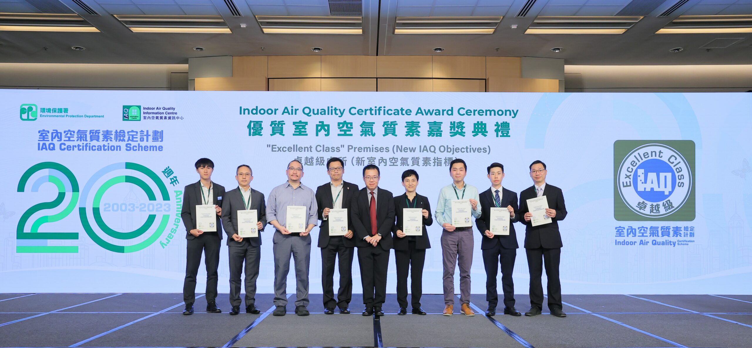 Organisations with “Excellent Class” Premises (New IAQ Objectives)