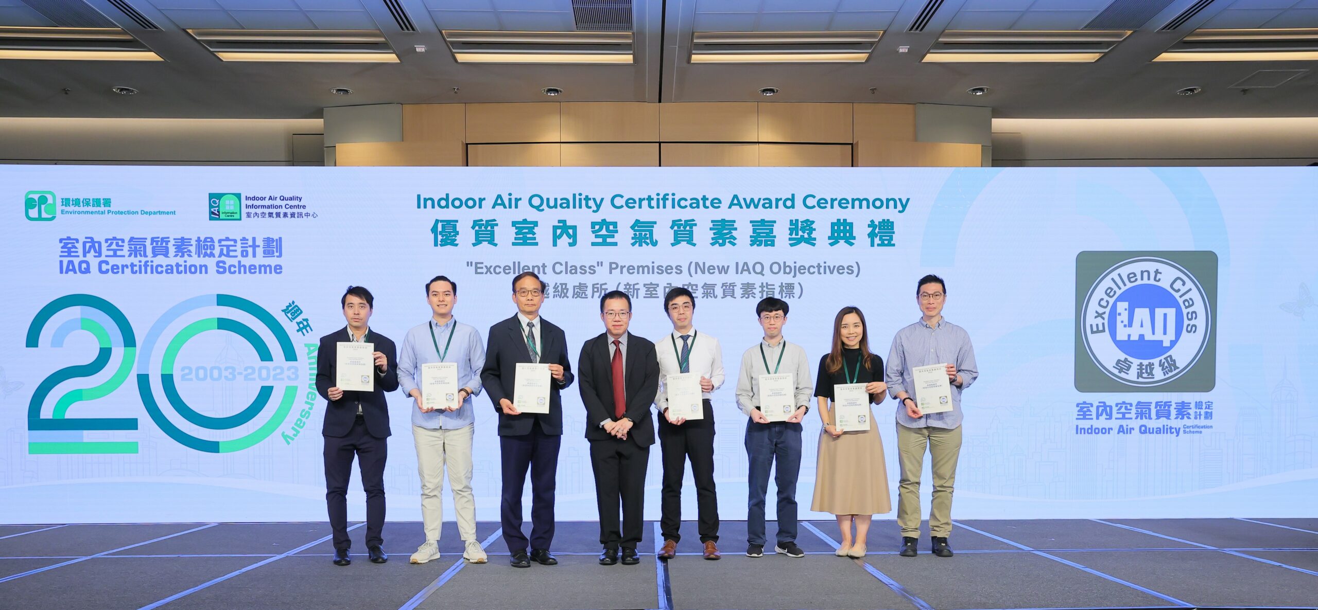 Organisations with “Excellent Class” Premises (New IAQ Objectives)